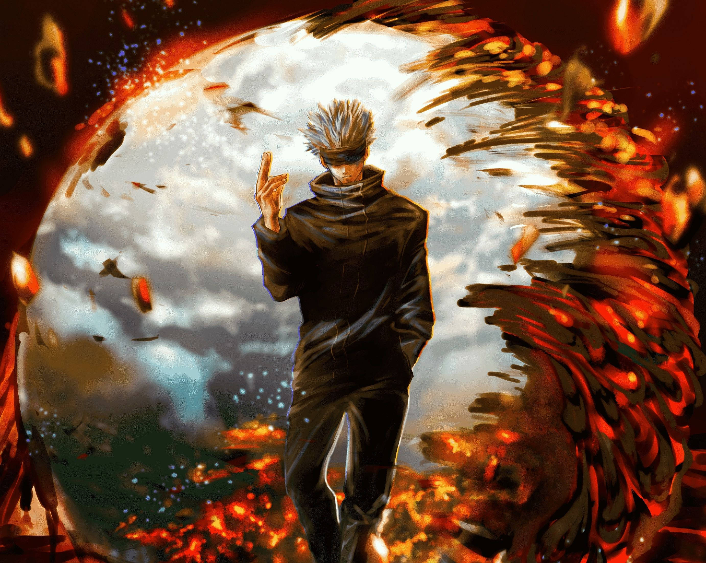 Gojo Satoru, Jujutsu Kaisen'in Lanetini Fethediyor Duvar Kağıdı