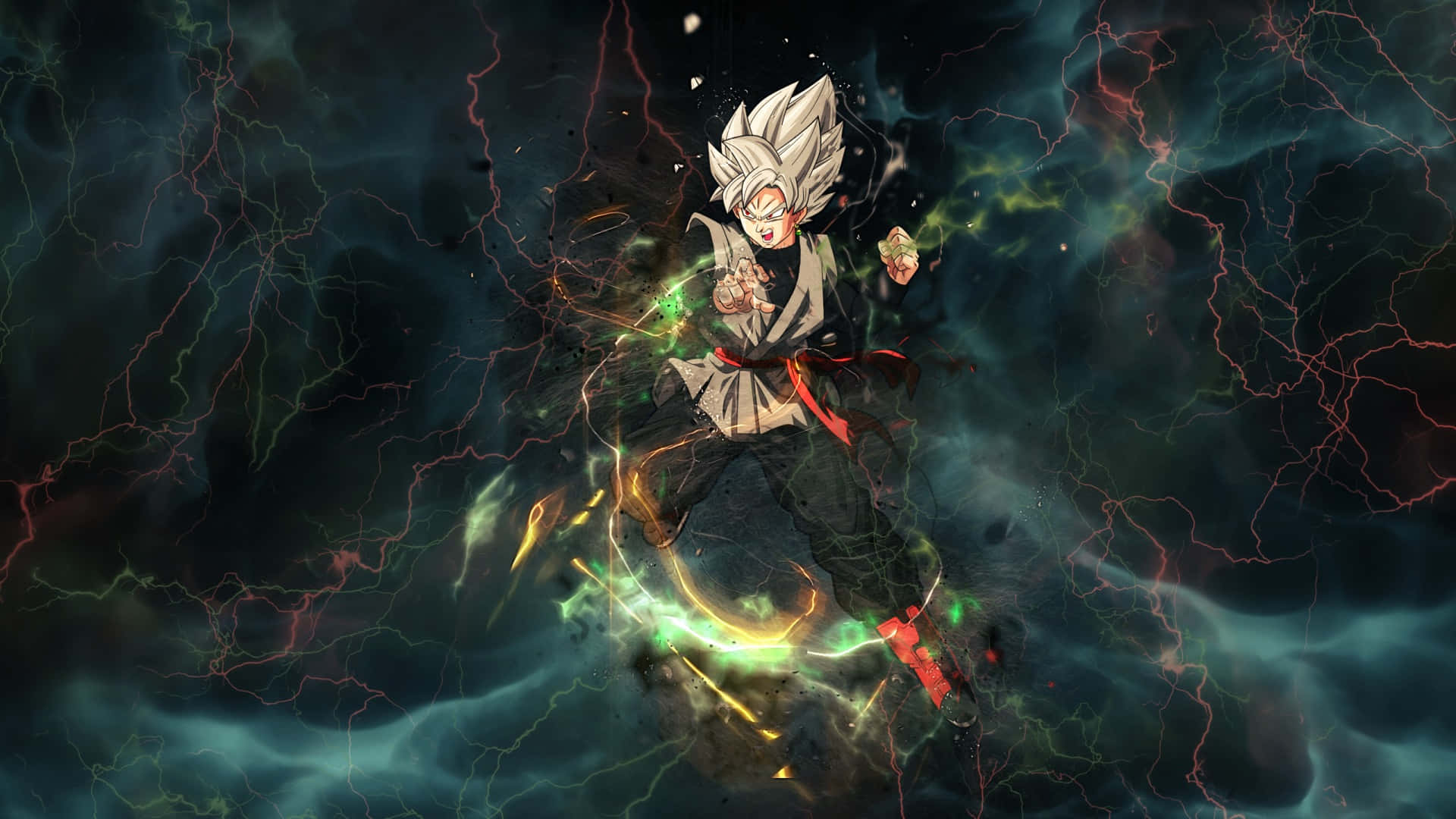 Goku Black Ateşli Savaş Pozisyonunda Duvar Kağıdı