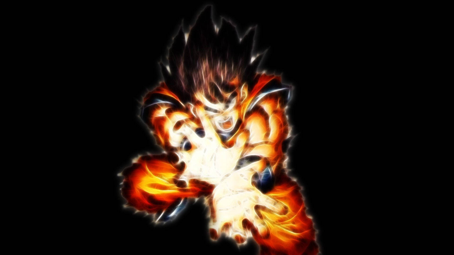 Dragon Ball Z süper broly San Goku karanlıkta Kamehameha dalgası yaratıyor. Animasyonlu çizgi film. — Dragon Ball Duvar Kağıdı