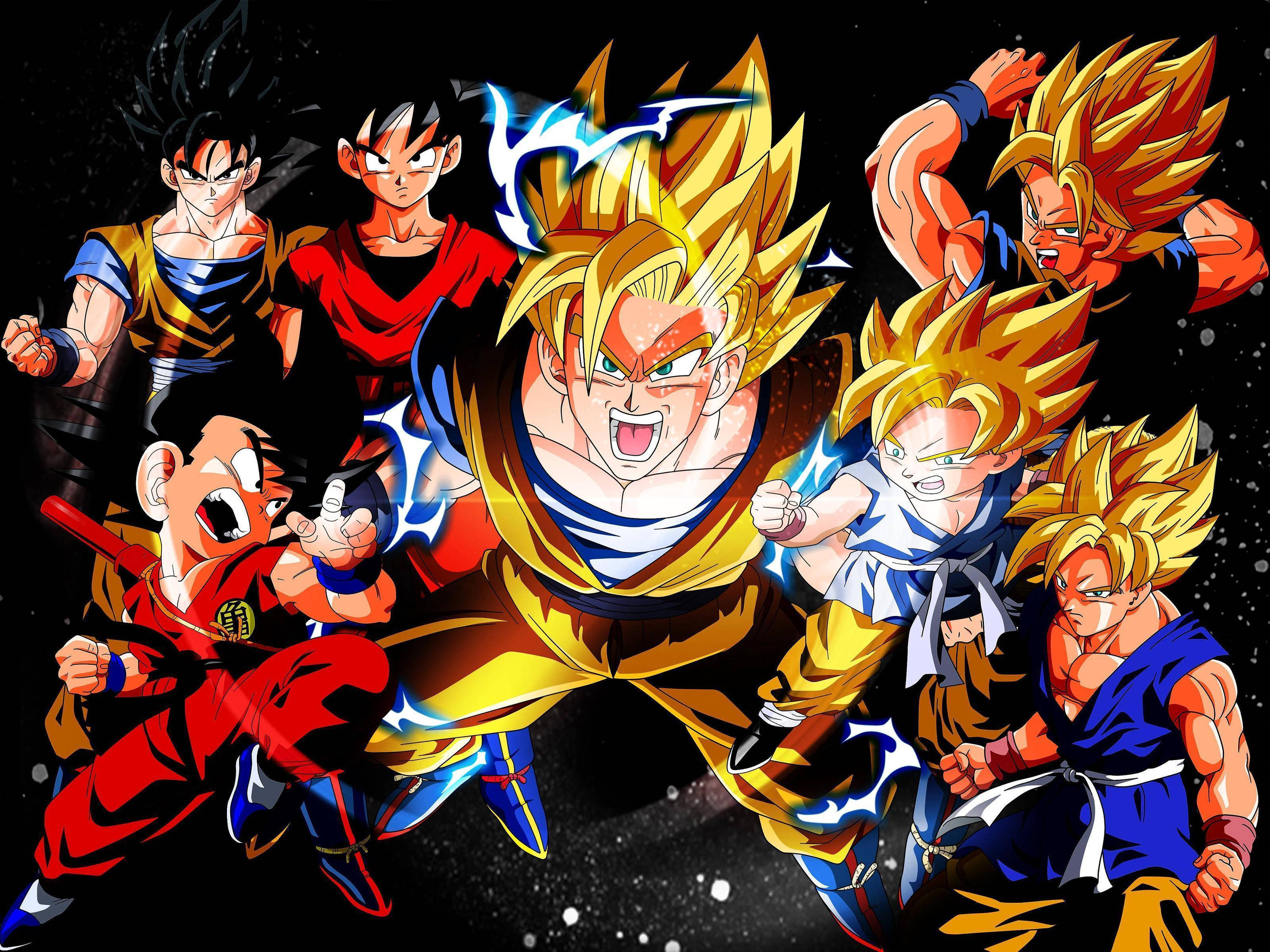 Goku, Süper Saiyan gücüne sahip savaşçı. Duvar Kağıdı