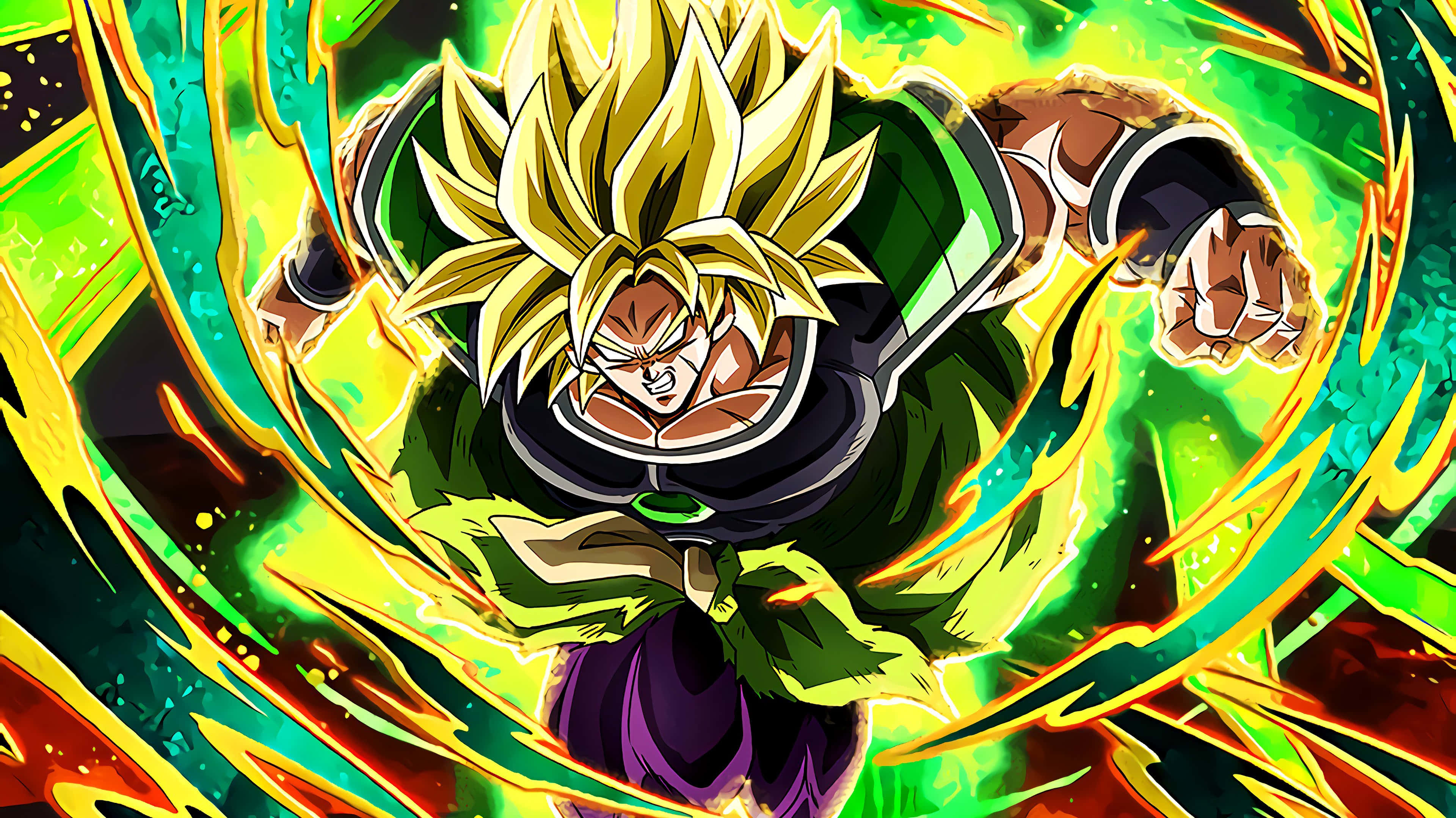 Goku ve Vegeta, Dragon Ball Super Broly'de korkunç savaşçı Broly ile karşı karşıya geliyor. Duvar Kağıdı