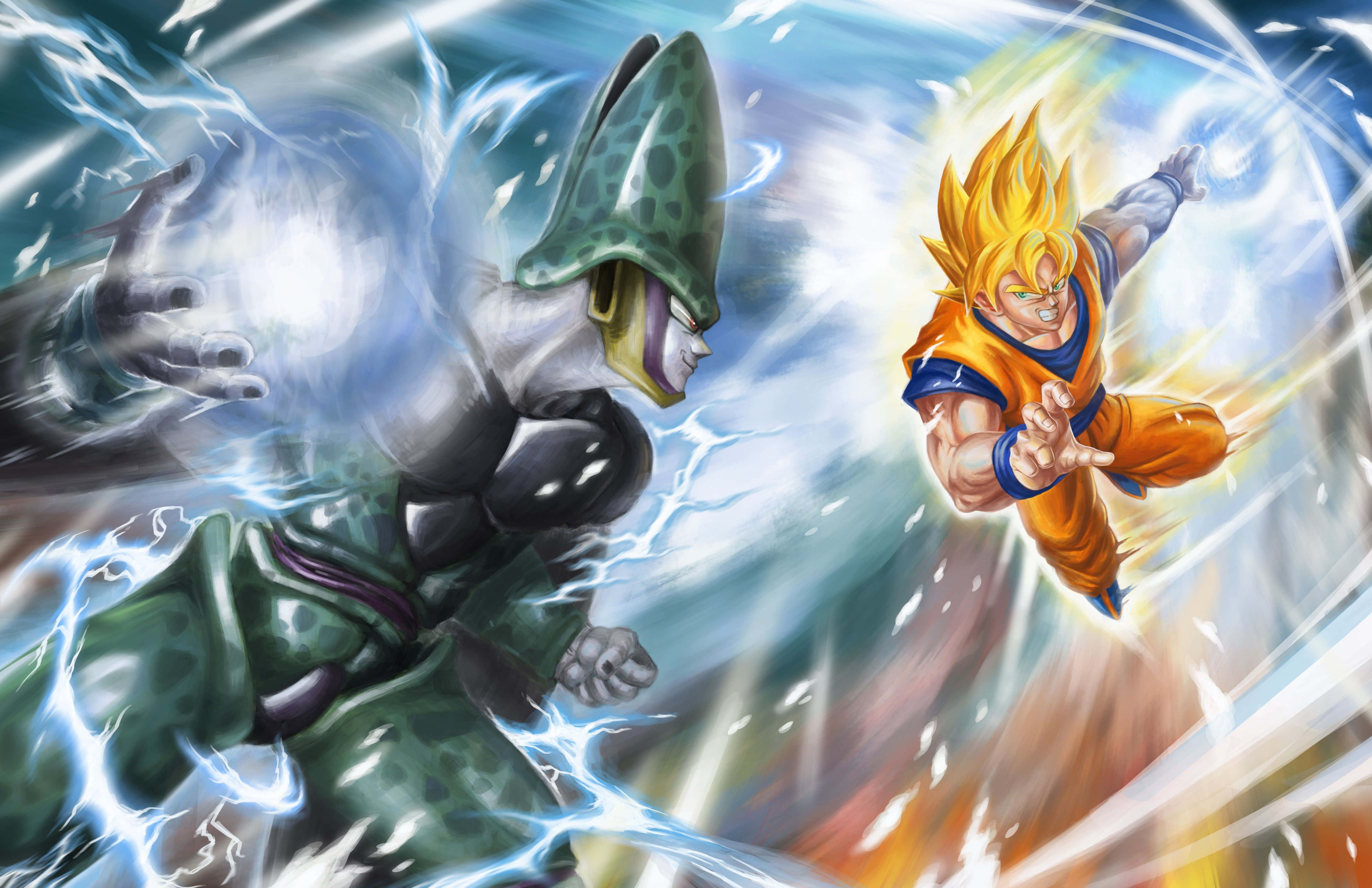 Goku ve Vegeta'nın Dragon Ball Z'deki Yoğun Savaşı Duvar Kağıdı