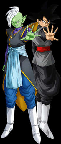 Goku ve Zamasu Poz Veriyor Dragon Ball Duvar Kağıdı