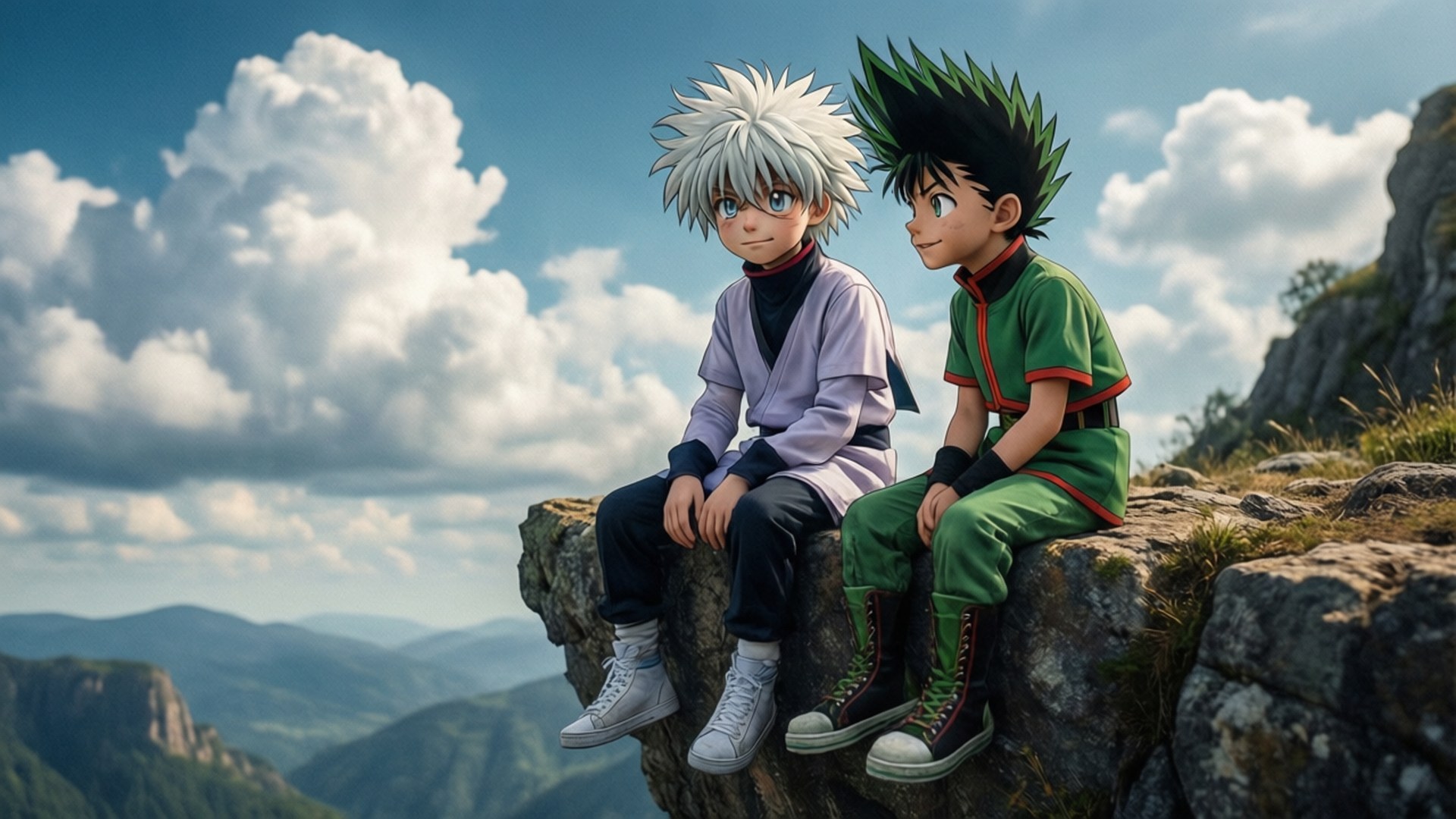 Gon ve Killua Bulut İzliyor Duvar Kağıdı