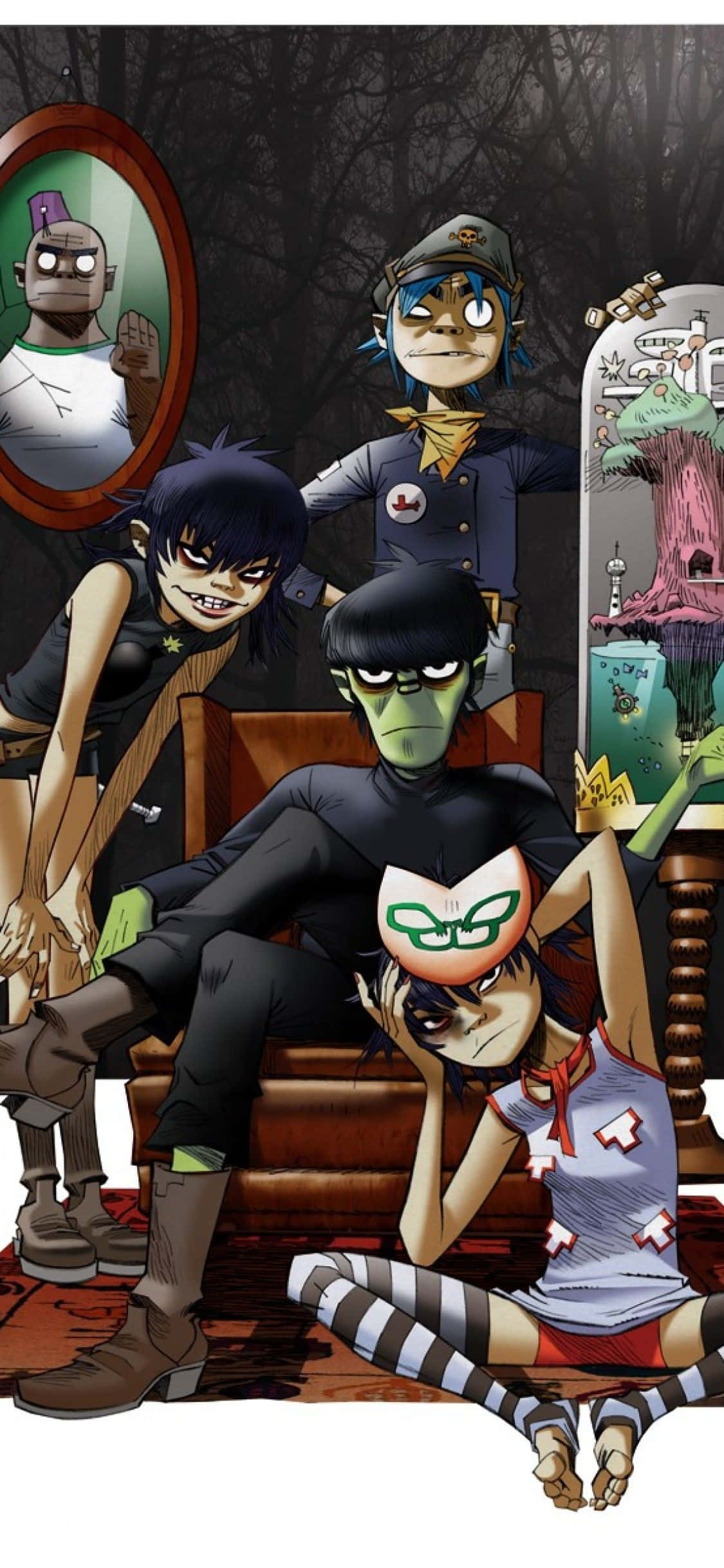 Gorillaz iPhone Fanart Murdoc Merkezde Duvar Kağıdı