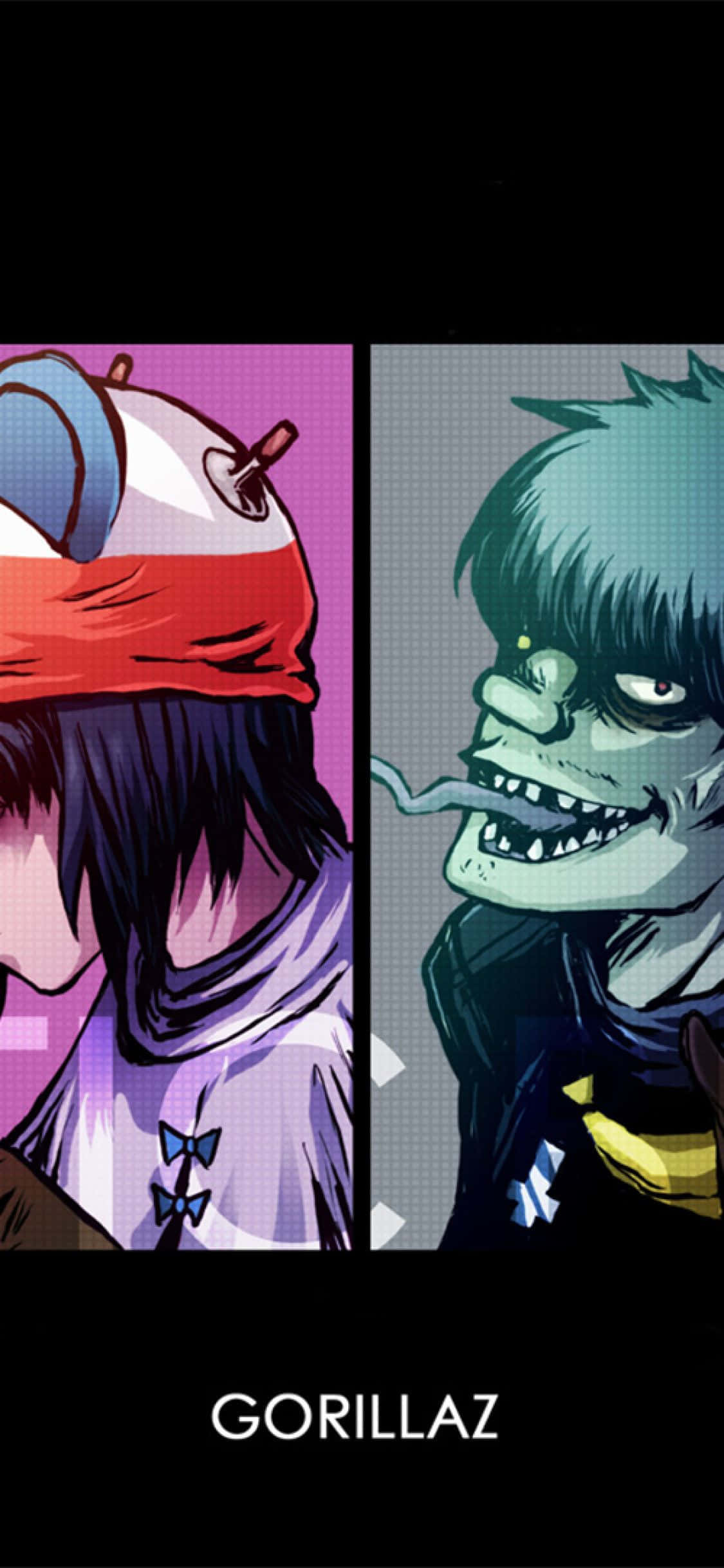 Gorillaz iPhone Kırpılmış Murdoc Ve Noodle Duvar Kağıdı