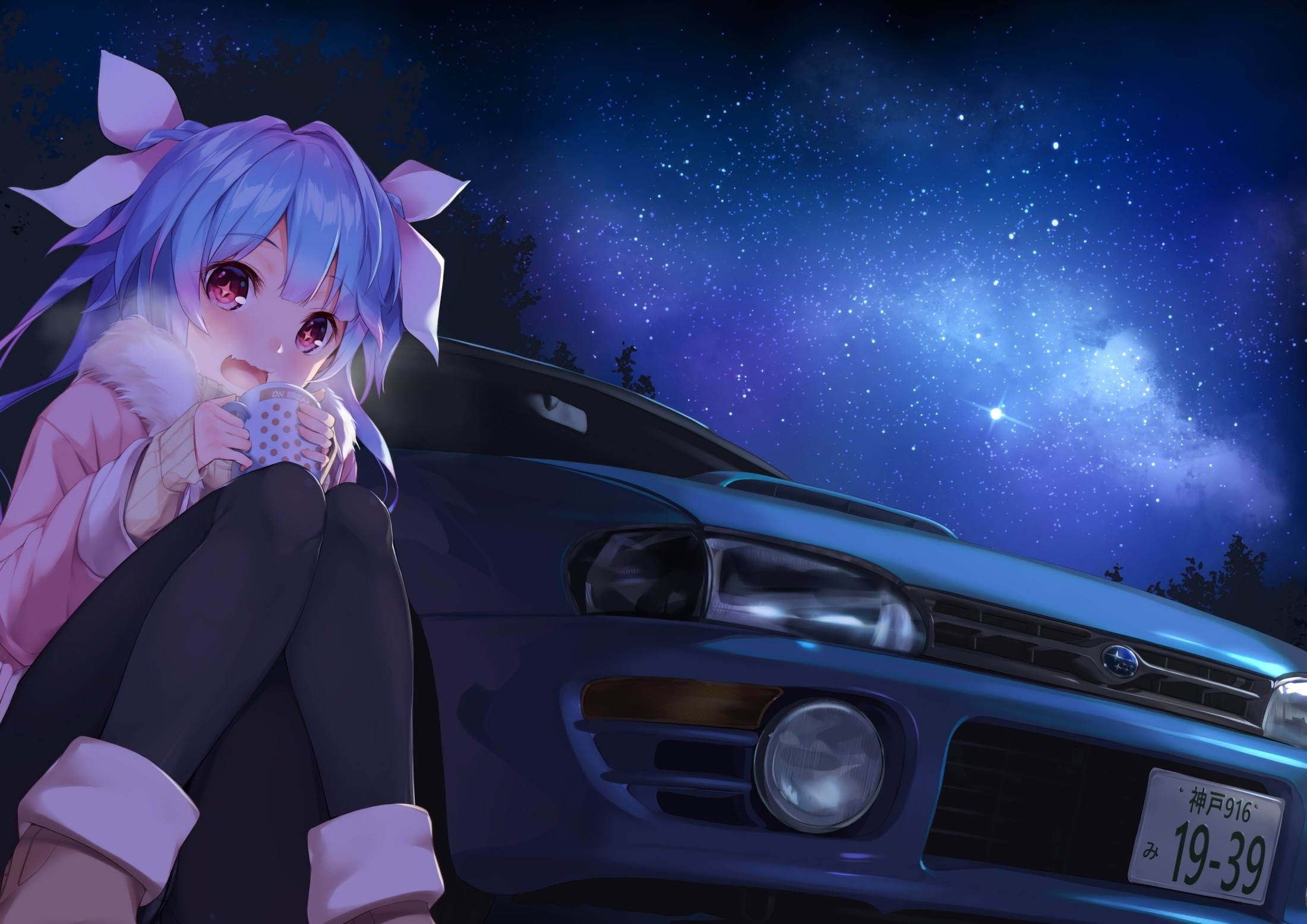Görkemli Anime Araba - Impreza Tam İhtişamıyla Duvar Kağıdı