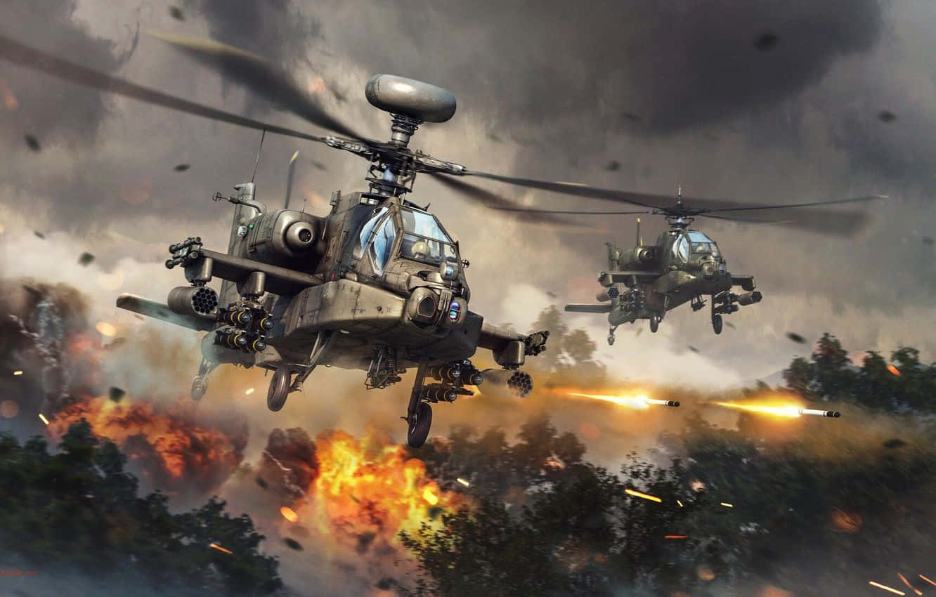Görkemli Boeing AH-64 Apache - Gökyüzünün Işıltılı Savaşçısı Duvar Kağıdı