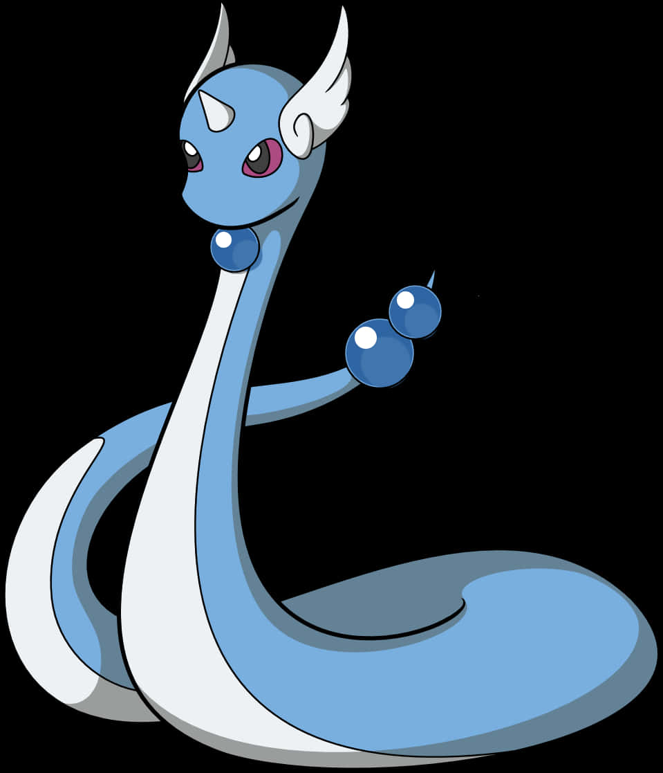 Görkemli Dratini Pokemon Beyaz Arkaplanda Duvar Kağıdı