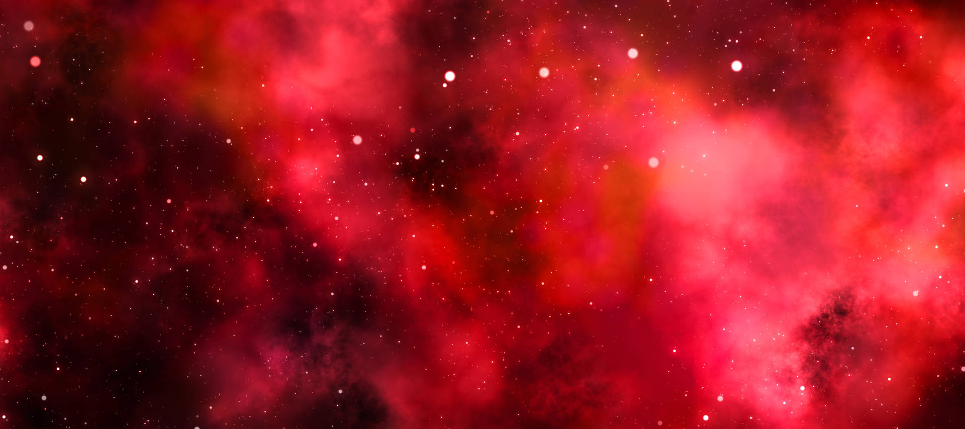 Kırmızı kozmik toz, beyaz yıldızlar ve gök cisimlerinin harika duvar kağıdı