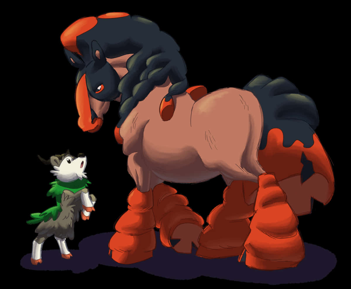 Görkemli Mudsdale ve oyuncu Skiddo heyecan verici bir pozda. Duvar Kağıdı