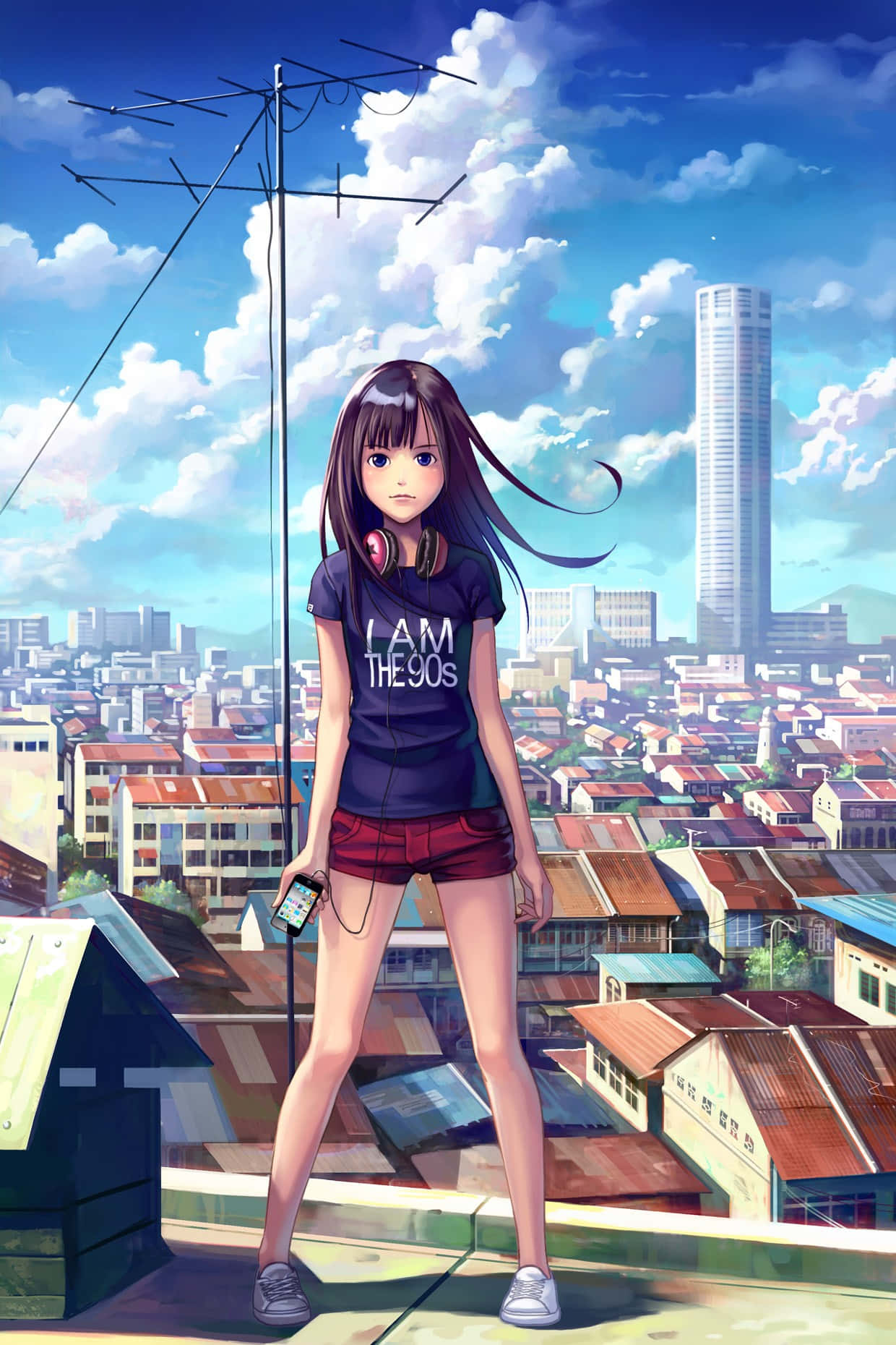 Görsel Hareketli Anime Şehri Duvar Kağıdı