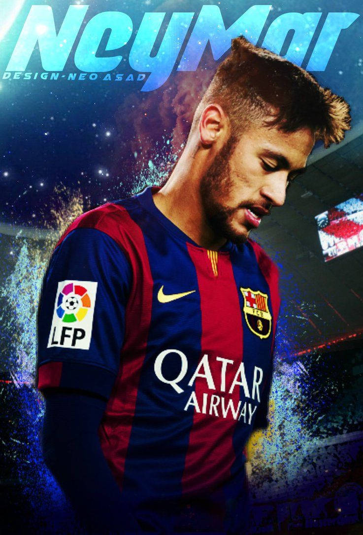 Görsel Neymar Jr. İmza Boya Tasarımını Sergiliyor Duvar Kağıdı