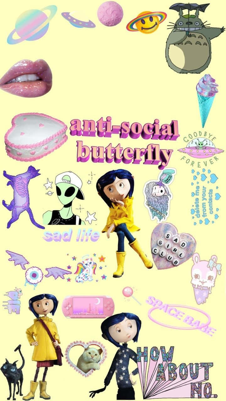 Gotik Pastel Coraline Duvar Kağıdı