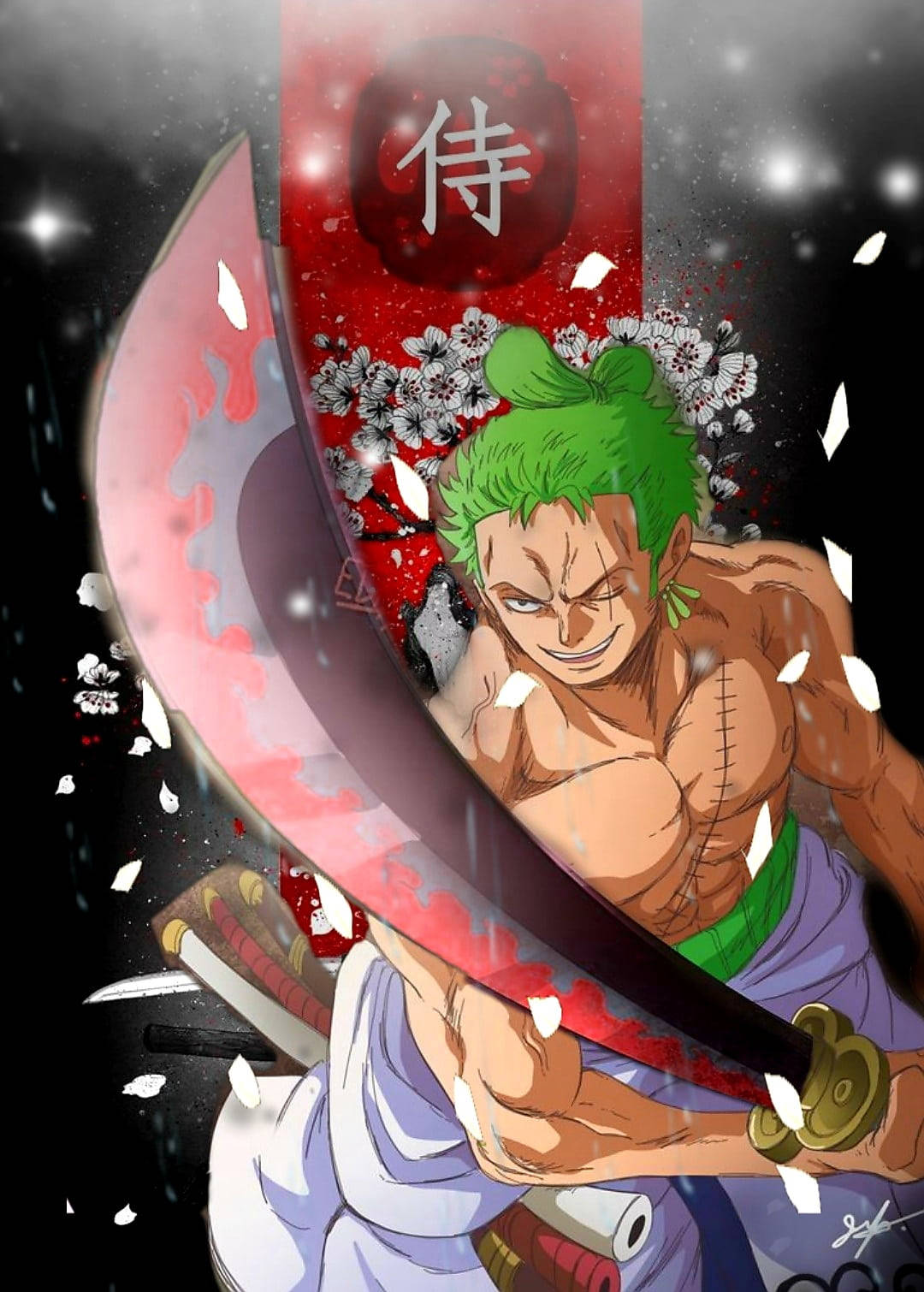 Grafik Sanat Anime Roronoa Zoro PFP Duvar Kağıdı