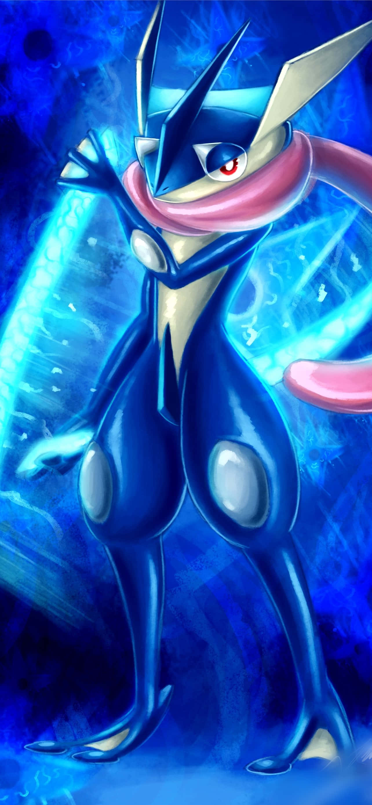 Greninja, savaşlarda hızını ve çevikliğini kullanarak zafere ulaşır! Duvar Kağıdı