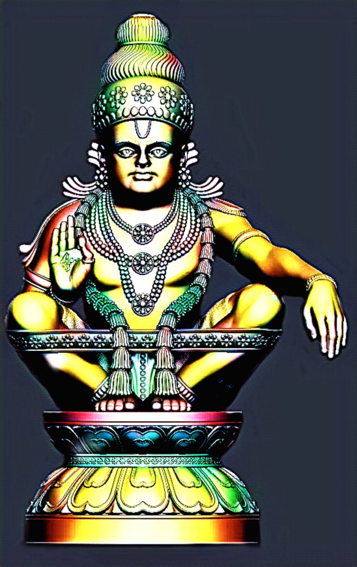Gri Arkaplanda Lord Ayyappa Duvar Kağıdı