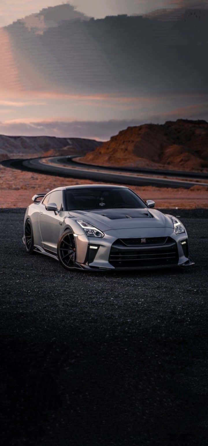 Gri Nissan R35 Gtr Portre Fotoğrafı Duvar Kağıdı