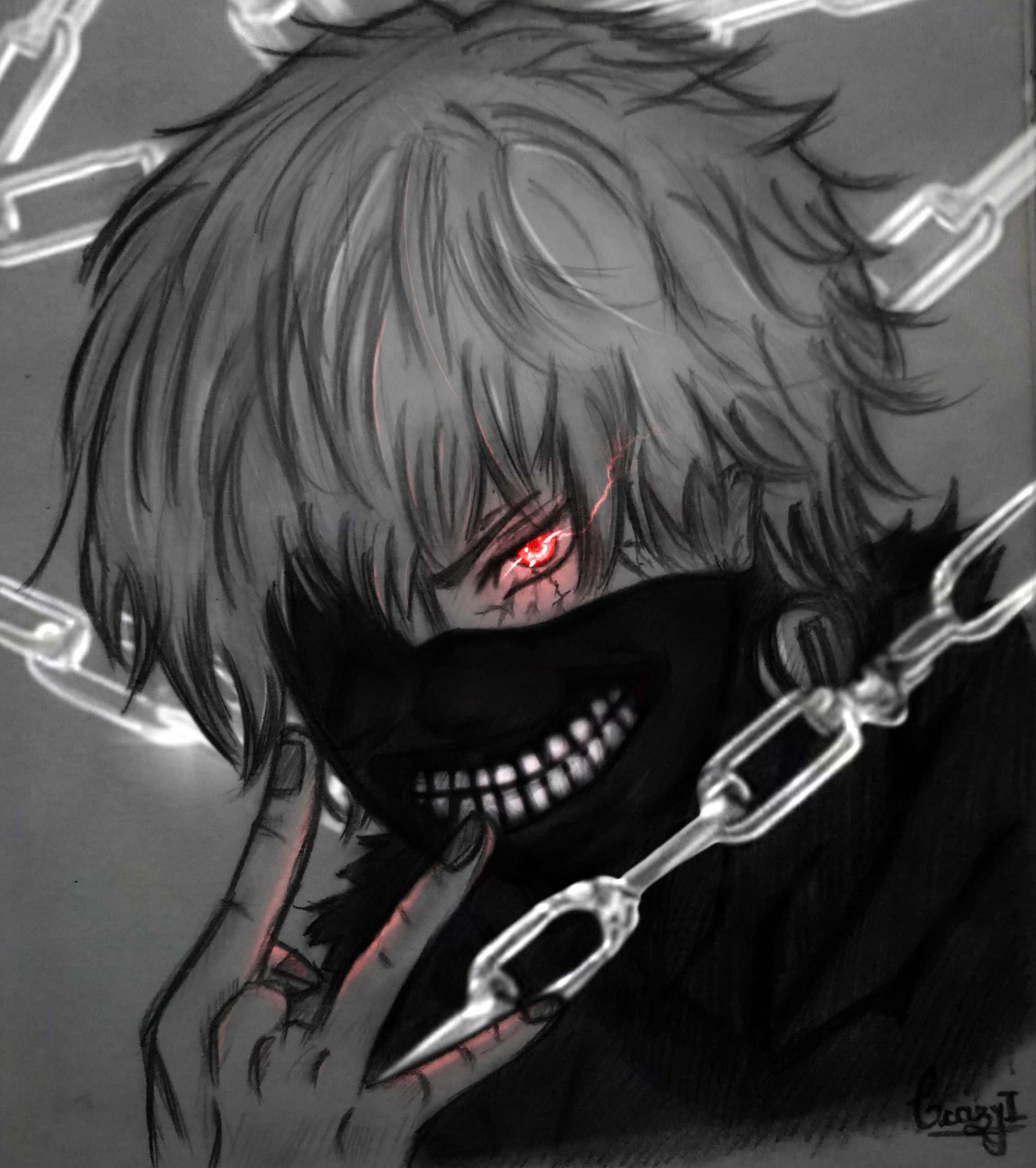 Gri Tonlu Kaneki Profil Fotoğrafı Duvar Kağıdı