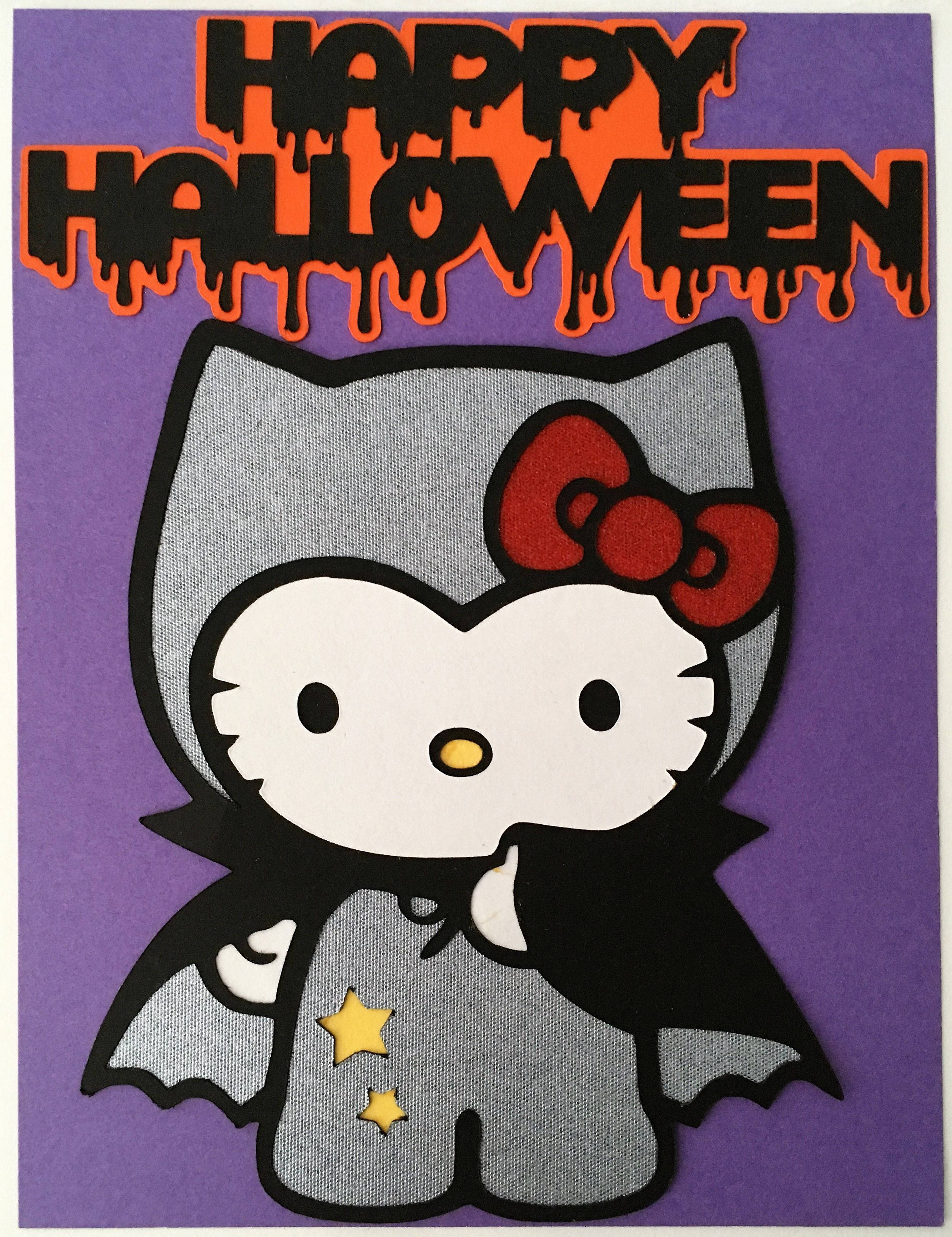 Gri Yarasa Hello Kitty Cadılar Bayramı Duvar Kağıdı