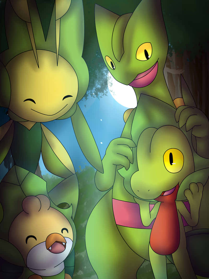 Grovyle ve Yeşil Pokemonlar Duvar Kağıdı