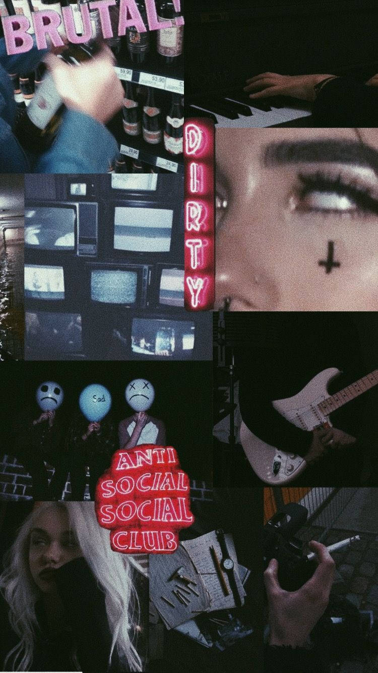 Grungy E-Girl Estetik Kolaj Duvar Kağıdı