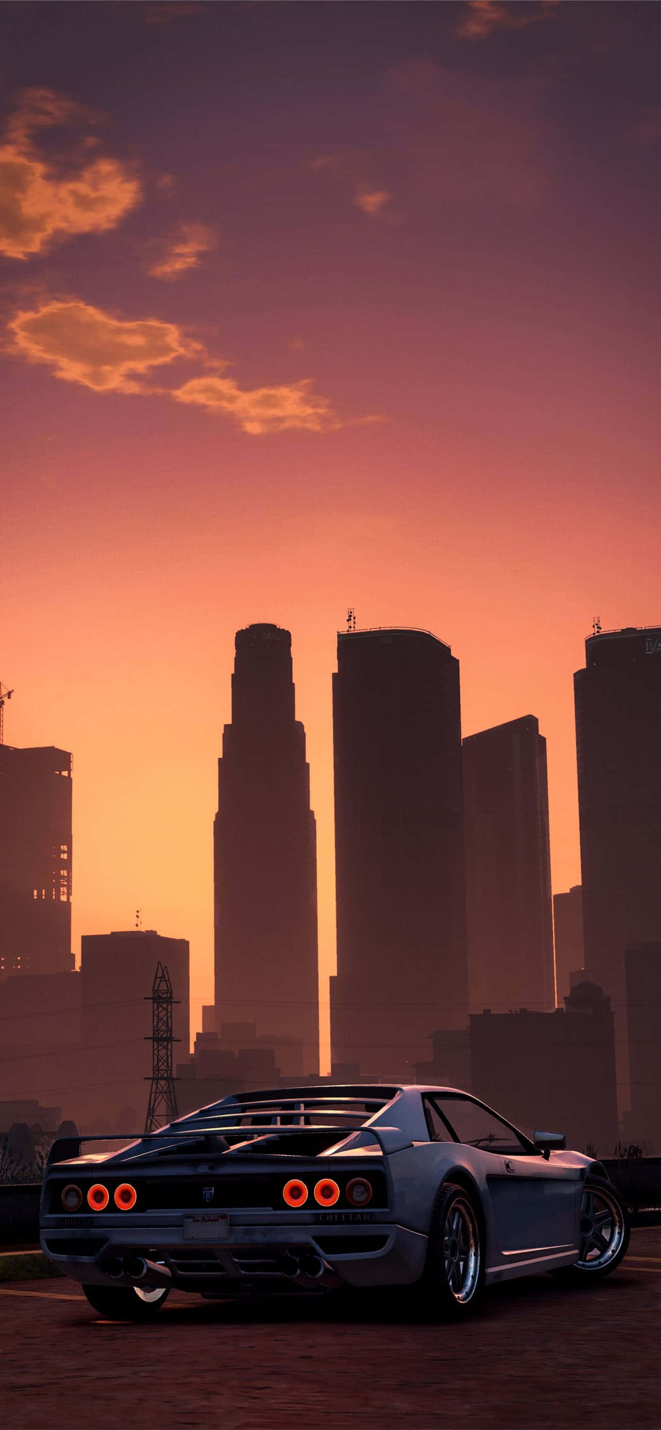 GTA Arka Planı Los Santos'ta Park Etmiş Spor Araba Duvar Kağıdı