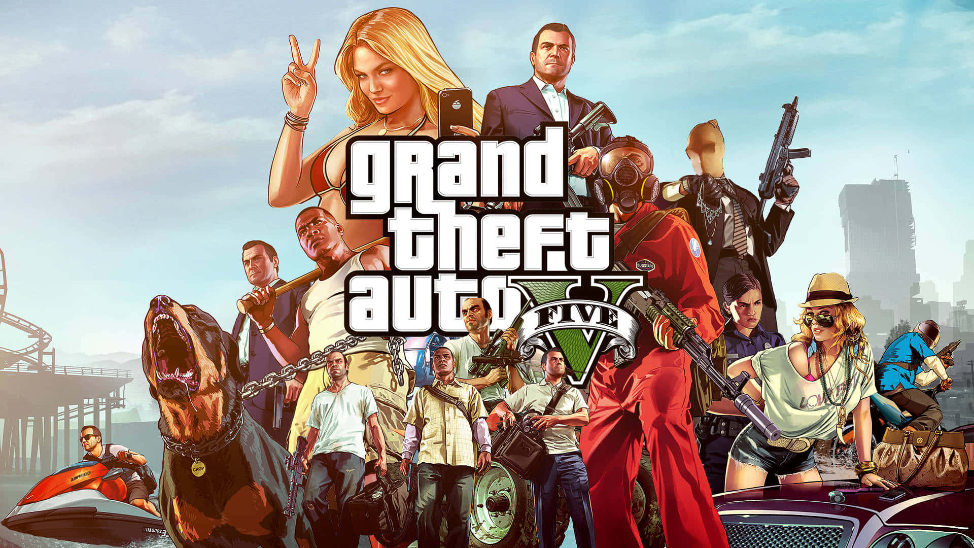 Gta Arkaplan Grand Theft Auto Five Yükleme Ekranı Karakterleri Duvar Kağıdı
