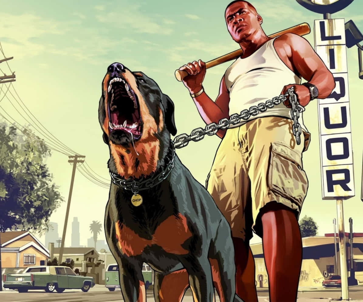 GTA'dan Korkunç Ama Havalı Köpek Resmi Duvar Kağıdı