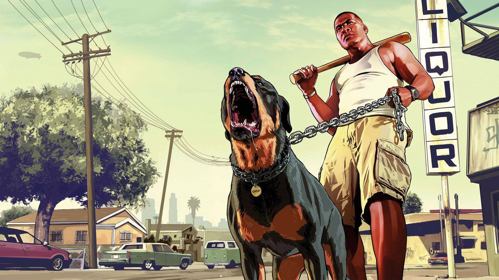GTA SA 4K Carl Johnson Köpek Duvar Kağıdı