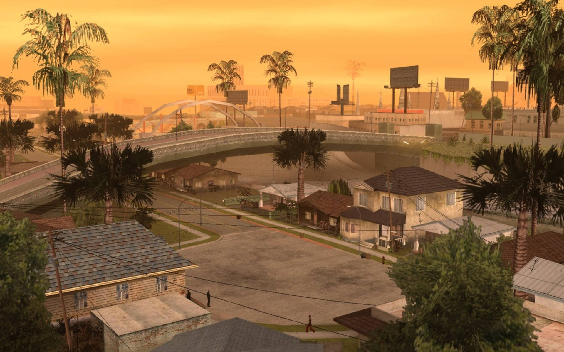 GTA SA 4K Kasaba Gün Batımı Duvar Kağıdı