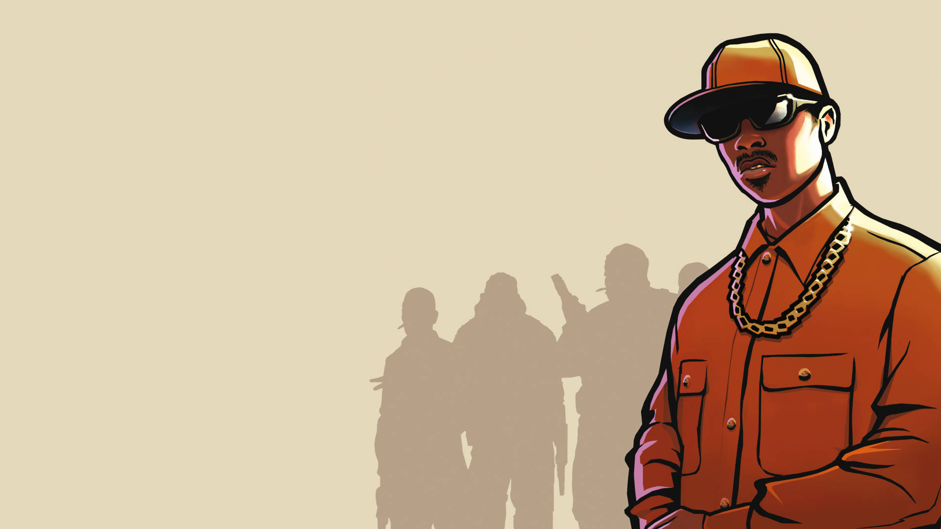 GTA SA 4K Siyah Adam Turuncu Duvar Kağıdı
