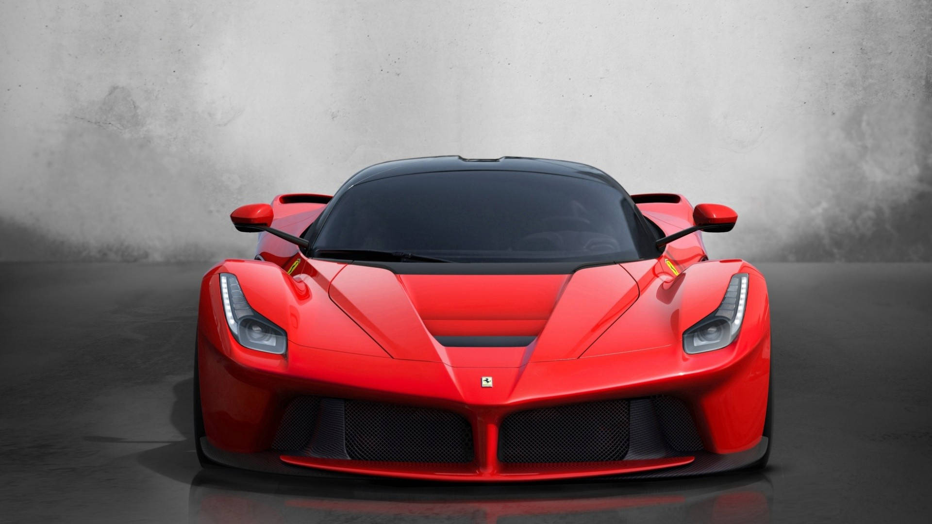 Önden görünüm kırmızı LaFerrari sınırlı üretim spor araba grunge duvar kağıdı.