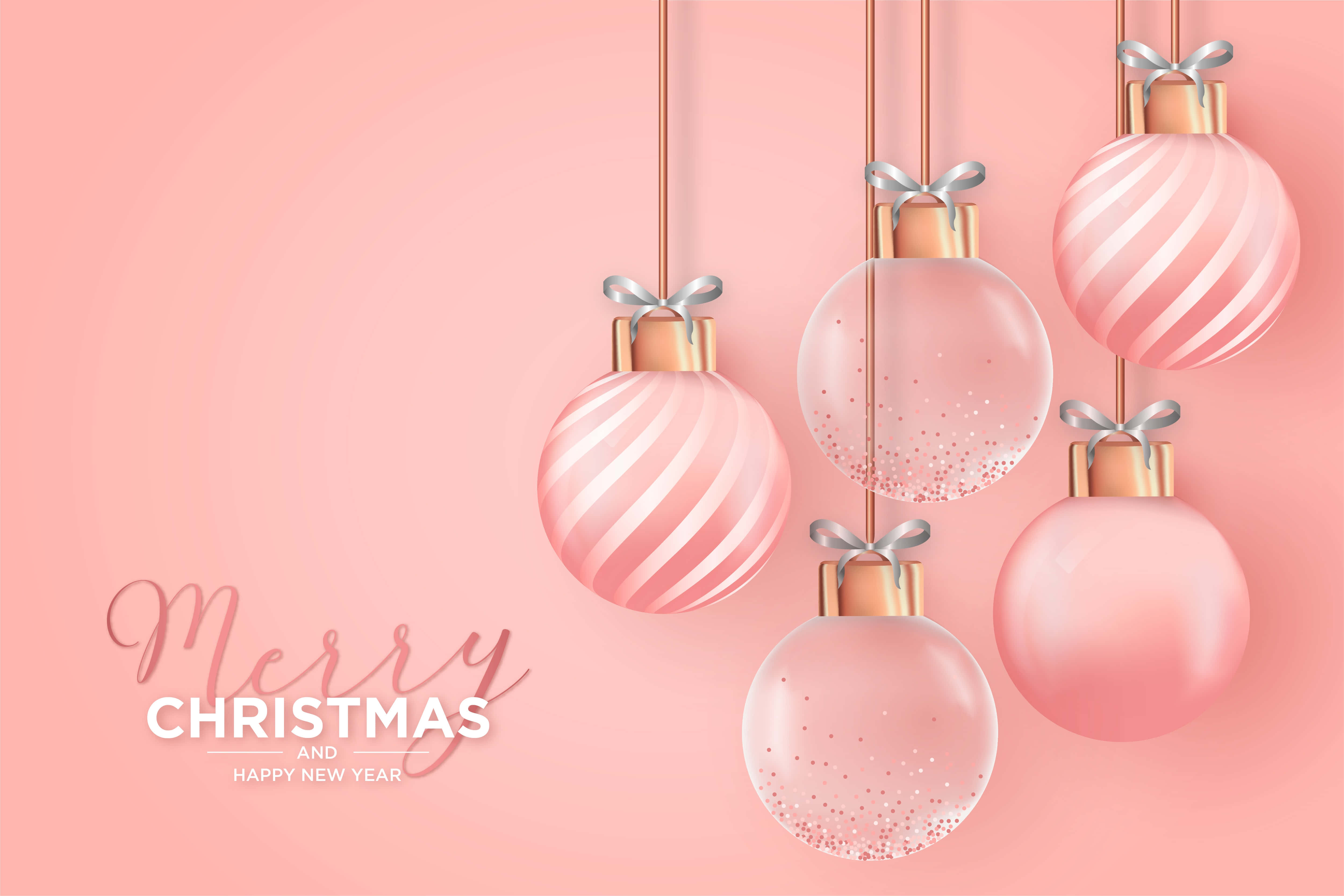 Gül Altını Noel Topları Duvar Kağıdı