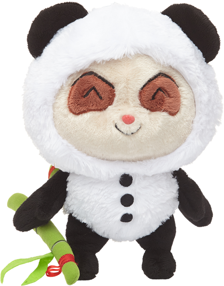 Gülümseyen Bambulu Panda Peluş Oyuncak Duvar Kağıdı