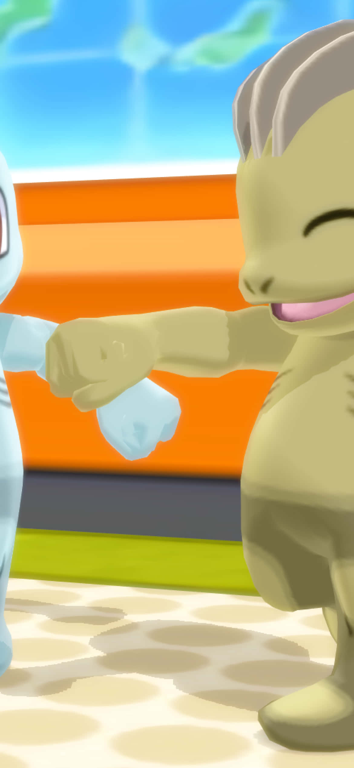Gülümseyen Gözlere Sahip Shiny Machop Pokemon Duvar Kağıdı