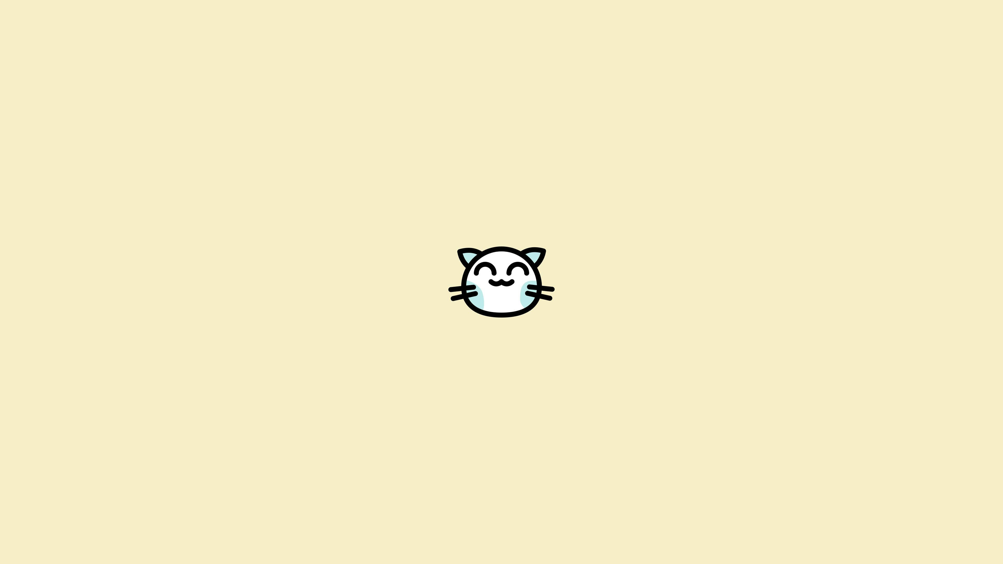 Gülümseyen Kedi Minimalist Estetik Dizüstü Bilgisayar Duvar Kağıdı