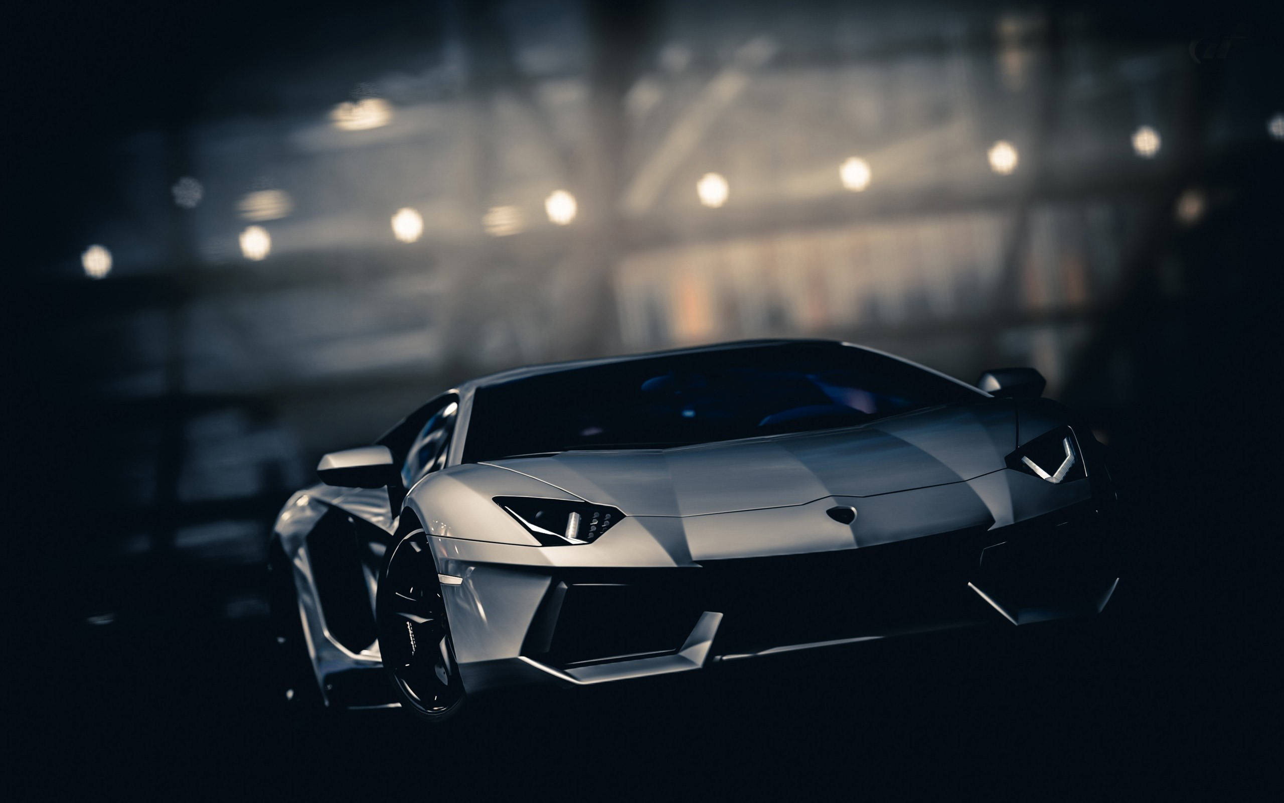 Gümüş Lamborghini Havalı Araba Duvar Kağıdı