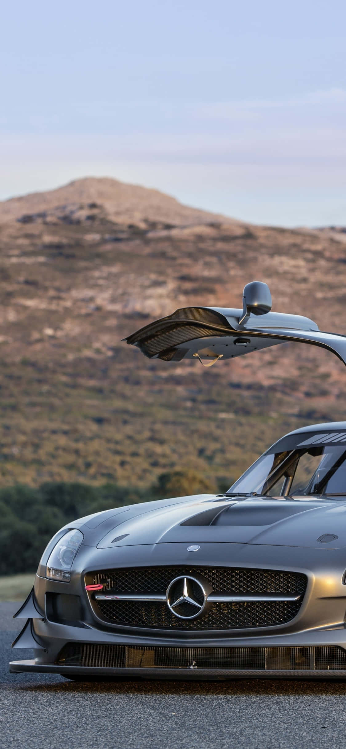 Gümüş Martı Kanatlı Kapı iPhone Xs Mercedes Amg Arka Planı Duvar Kağıdı