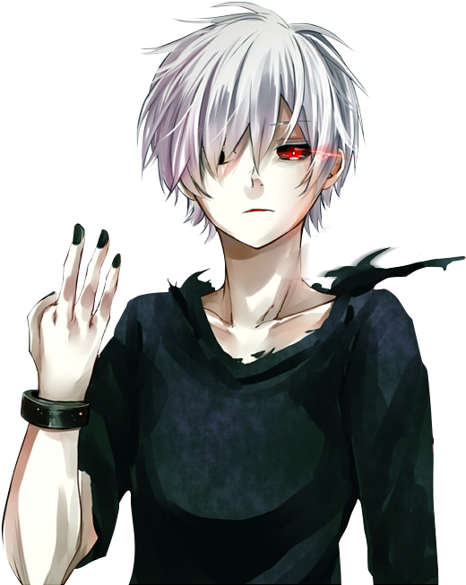 Gümüş Saçlı ve Kırmızı Gözlü Anime Karakteri Duvar Kağıdı