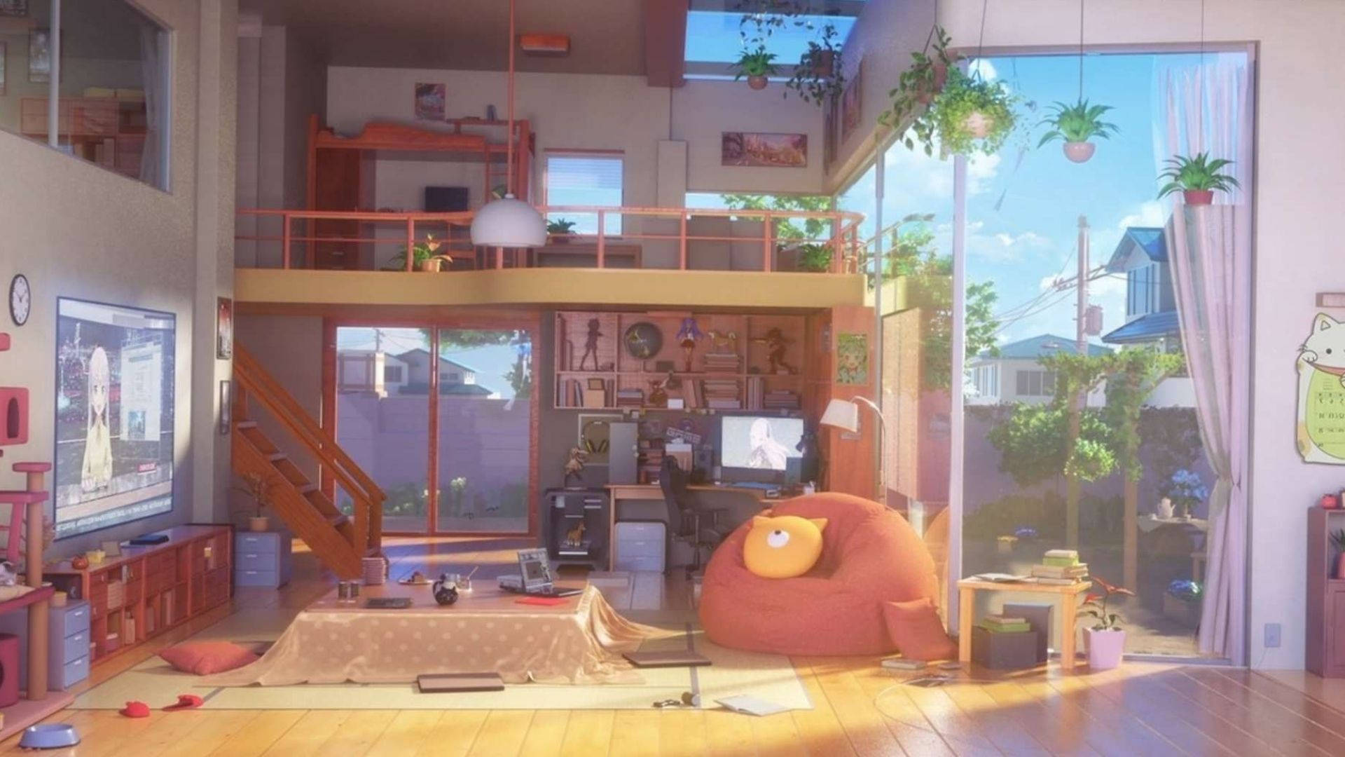 Gün Işığında Anime Odası Duvar Kağıdı