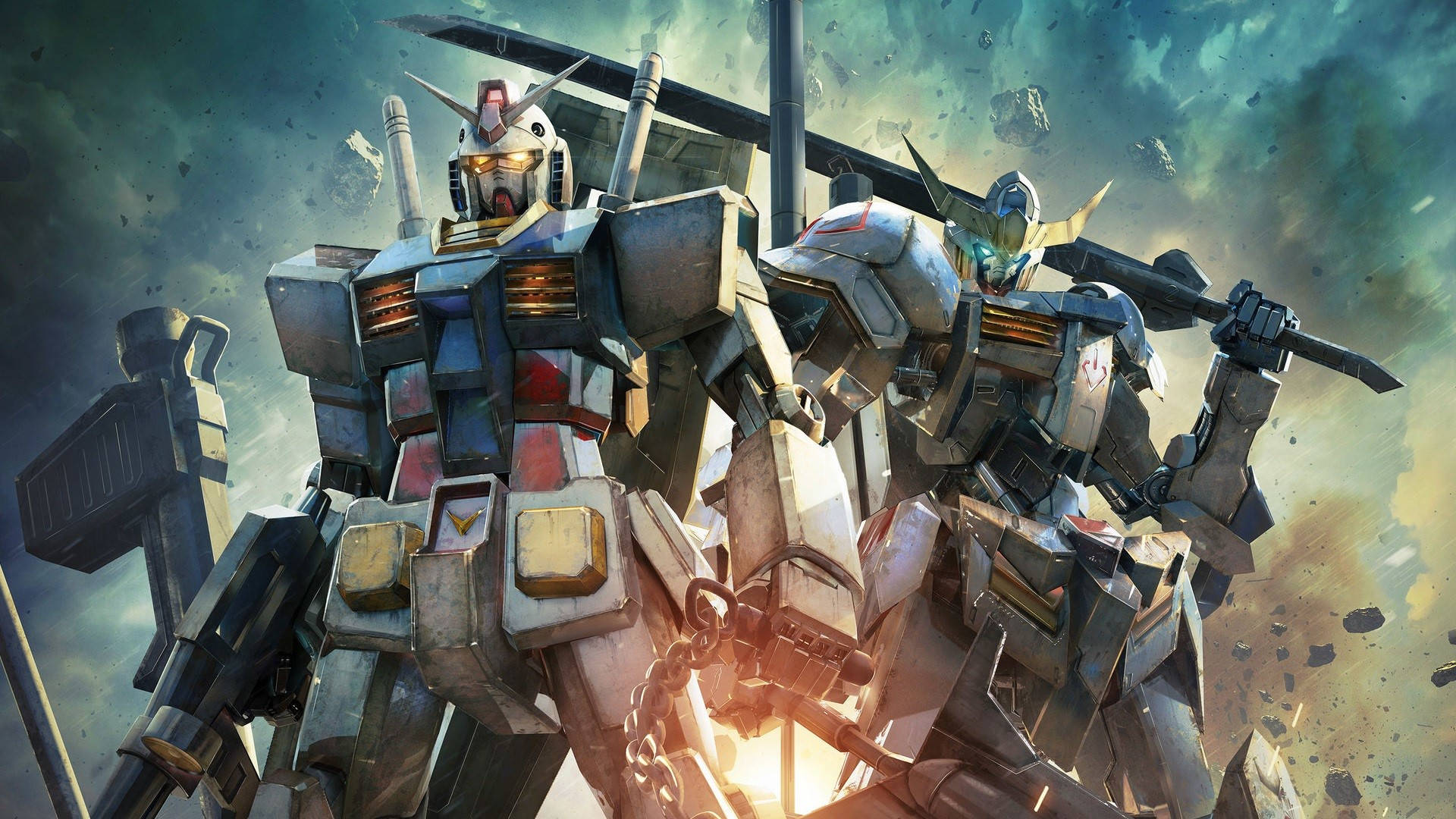 Gundam robotları silahlarını tutuyor — Gundam GIF Duvar Kağıdı