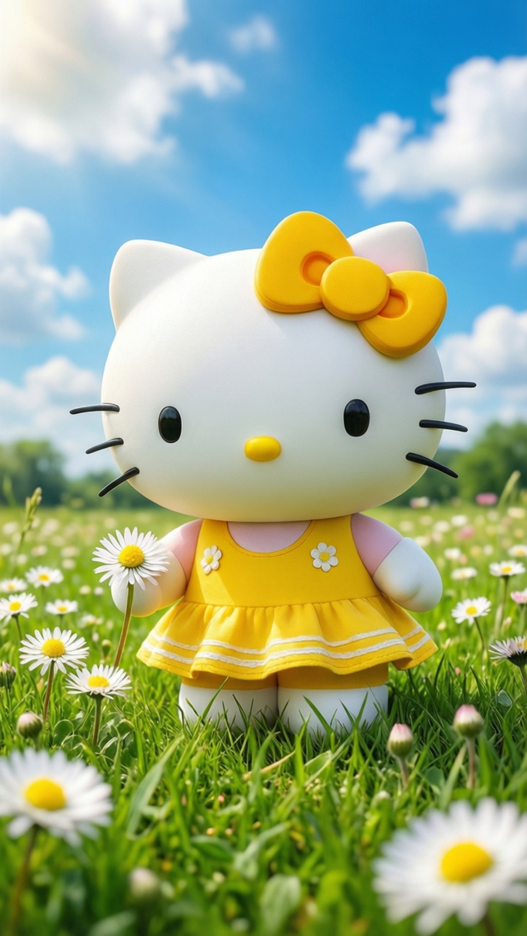 Güneşli Bir Gün Hello Kitty Duvar Kağıdı