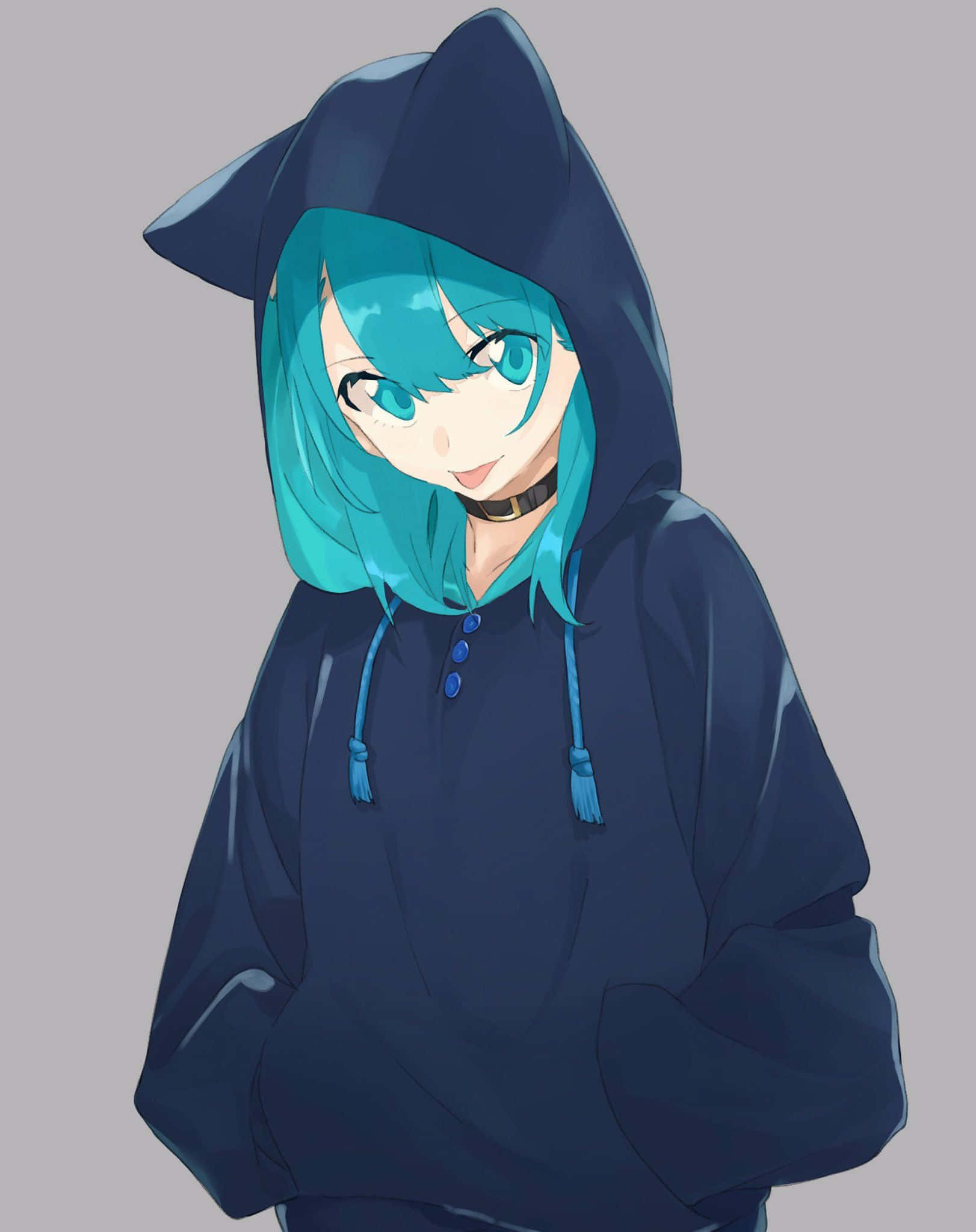 Günlük gardırobunuzu bu şık anime kızı kapüşonlu sweatshirt ile canlandırın! Duvar Kağıdı