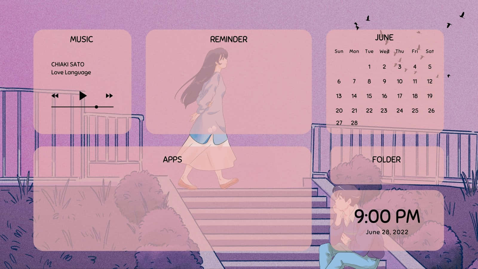 Güzel bir pembe anime estetiği duvar kağıdı