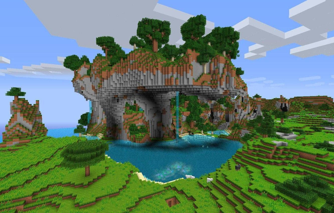 Güzel Minecraft Yükseltilmiş Orman Duvar Kağıdı