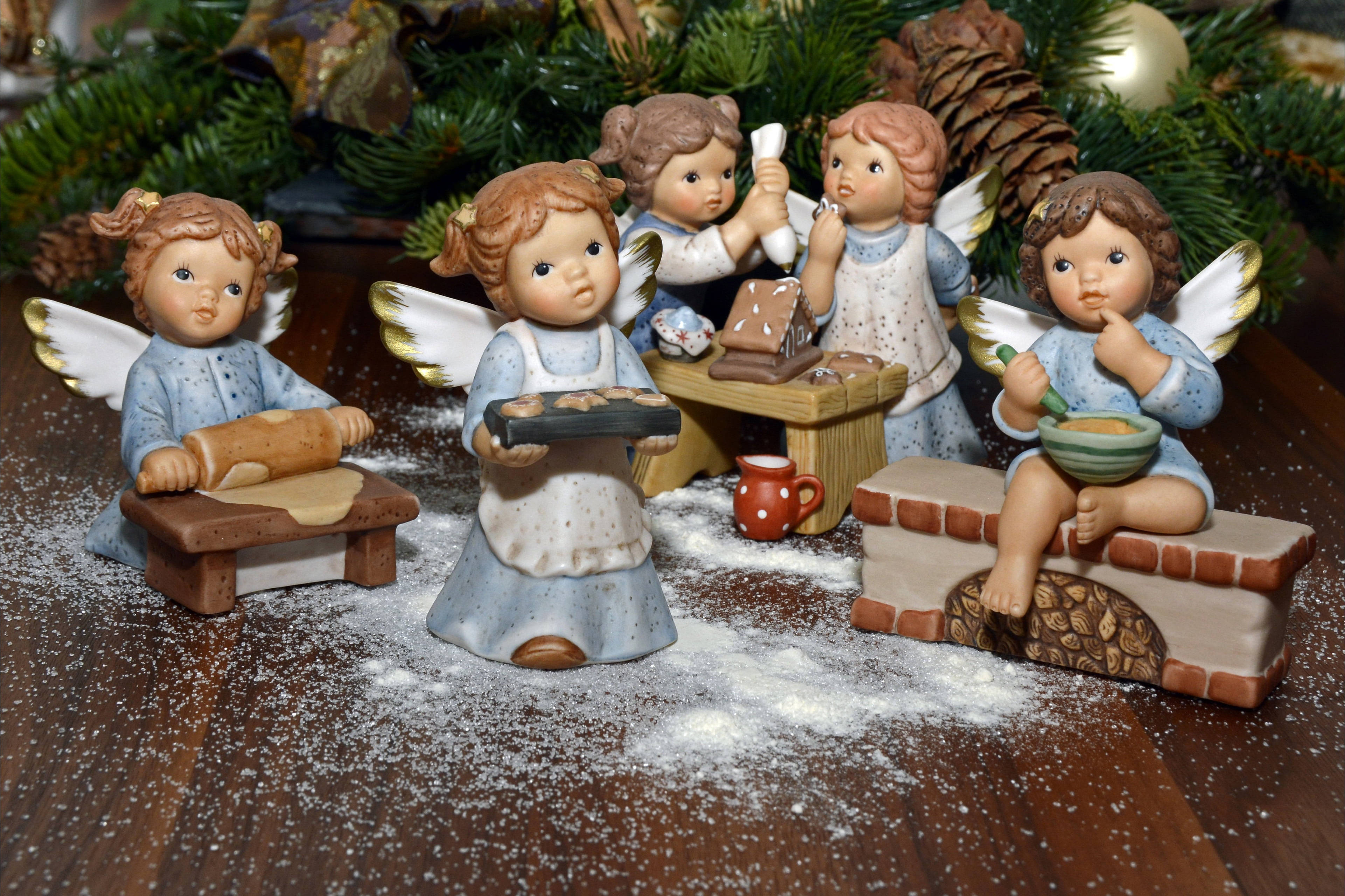 Güzelce Pişirilmiş Noel Melekleri Duvar Kağıdı