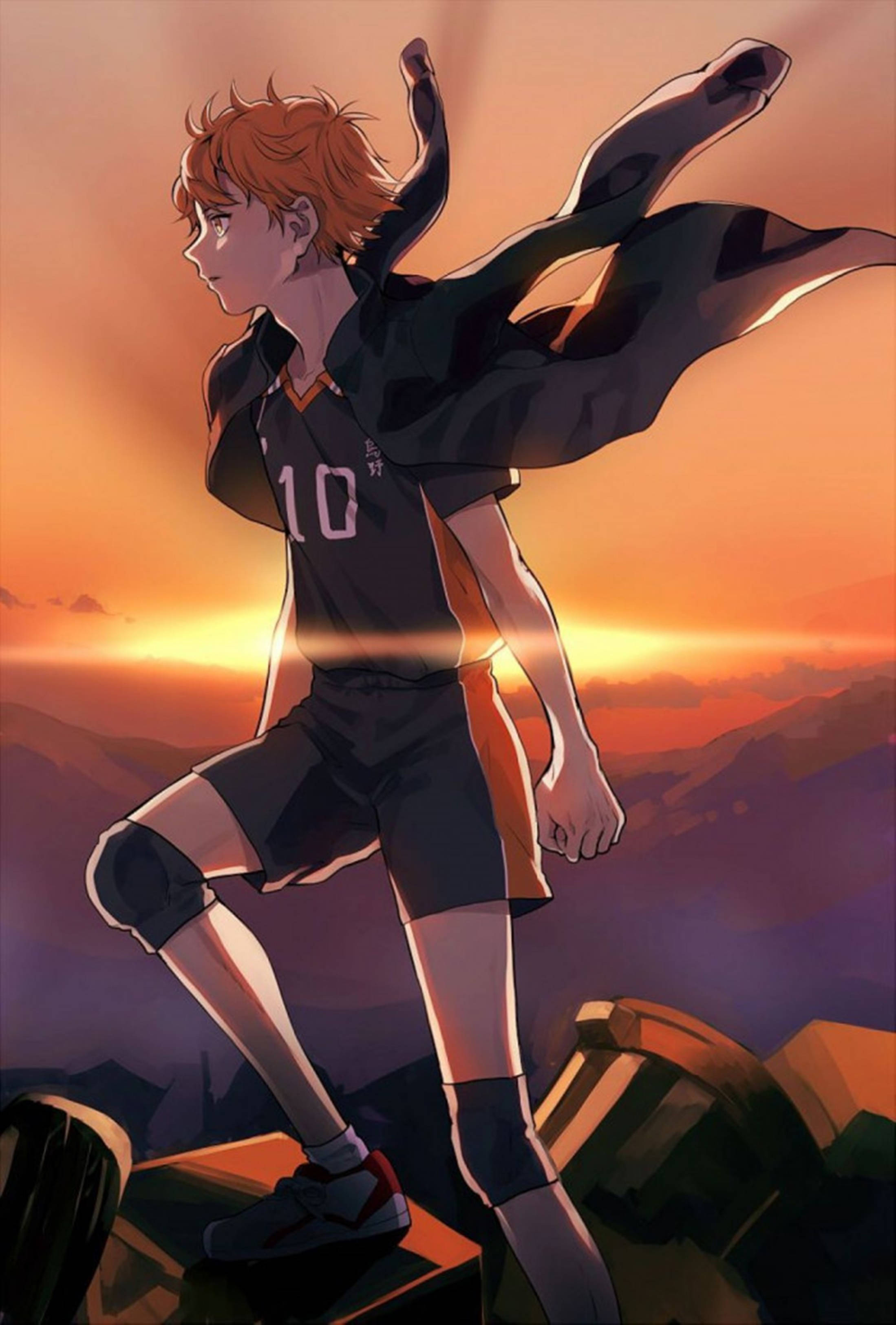 Haikyuu 4K Hinata Gün Batımı Duvar Kağıdı
