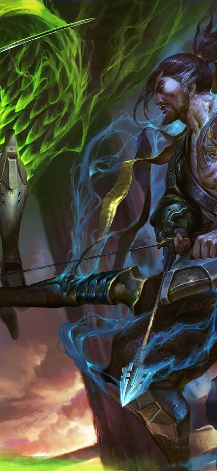 Hanzo Yay Tutarken iPhone XS Overwatch Arkaplan Duvar Kağıdı