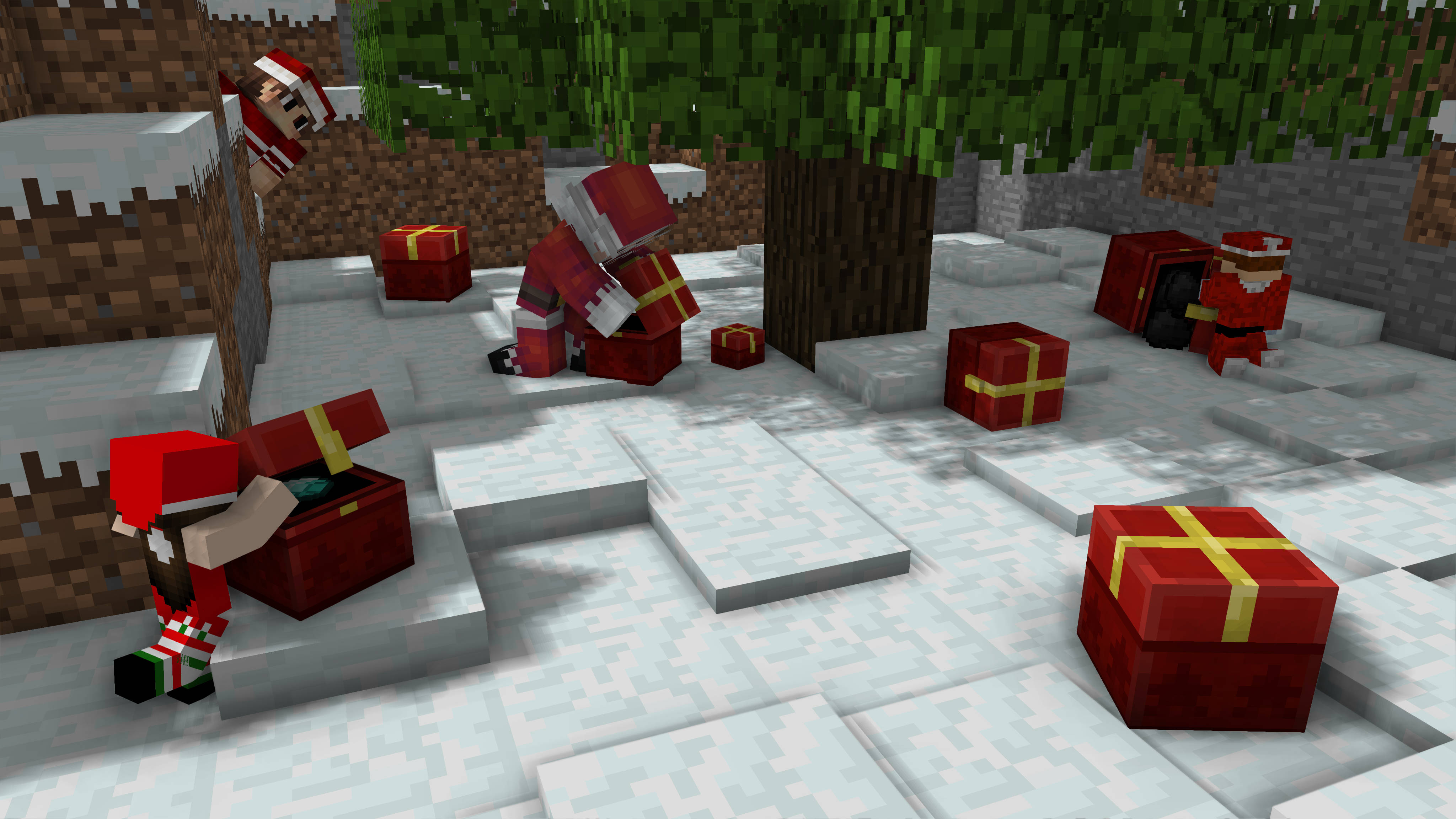 Hareketli Minecraft Mutlu Noeller Duvar Kağıdı
